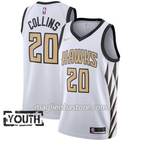 Maglia NBA Atlanta Hawks John Collins 20 2018-19 Nike City Edition Bianco Swingman - Bambino